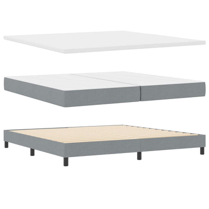 Box spring seng med hovedgærde Lysegrå 200 x 200 cm Stof