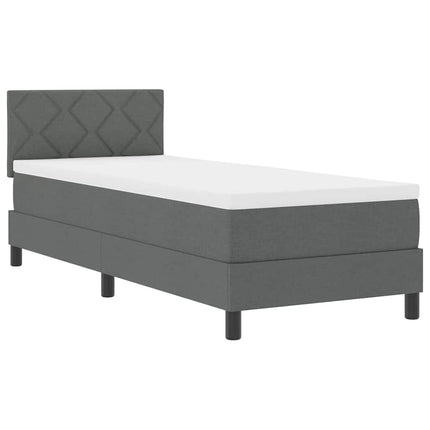 Box spring seng med hovedgærde Mørkegrå 80 x 200 cm Stof