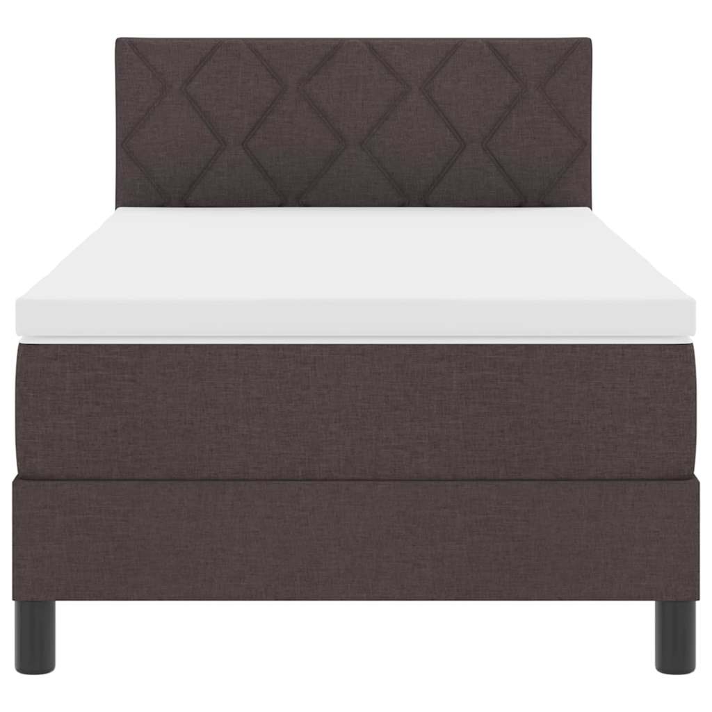Box spring seng med hovedgærde Mørk Brun 90 x 200 cm Stof