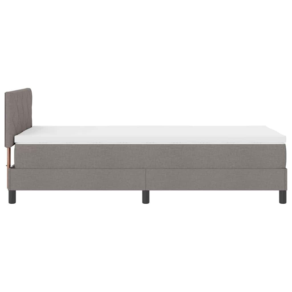 Box spring seng med hovedgærde Gråbrun 90 x 200 cm Stof