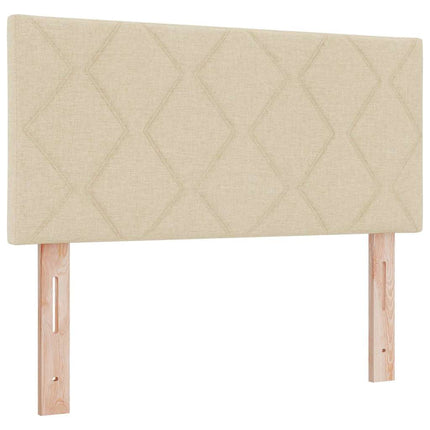 Box spring seng med pude med hovedgærde Creme 90 x 200 cm Stof