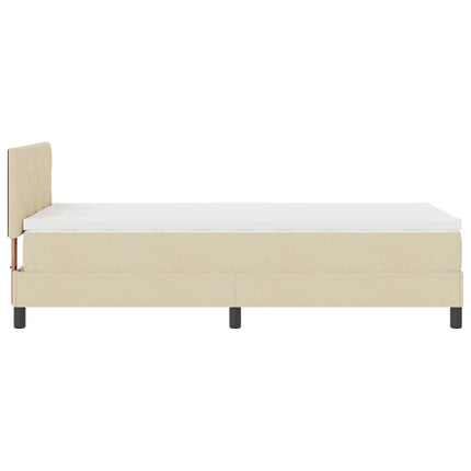 Box spring seng med pude med hovedgærde Creme 90 x 200 cm Stof