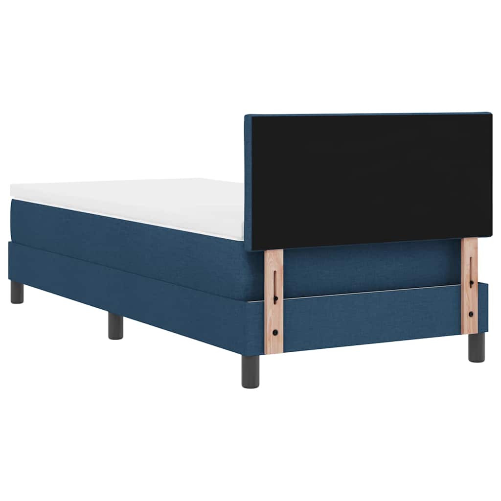 Box spring seng med hovedgærde Blå 90 x 200 cm Stof
