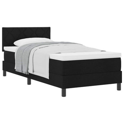 Box spring seng med hovedgærde Sort 100 x 200 cm Stof