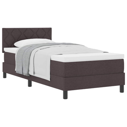 Box spring seng med hovedgærde Mørk Brun 100 x 200 cm Stof