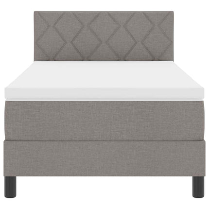 Box spring seng med hovedgærde Gråbrun 100 x 200 cm Stof