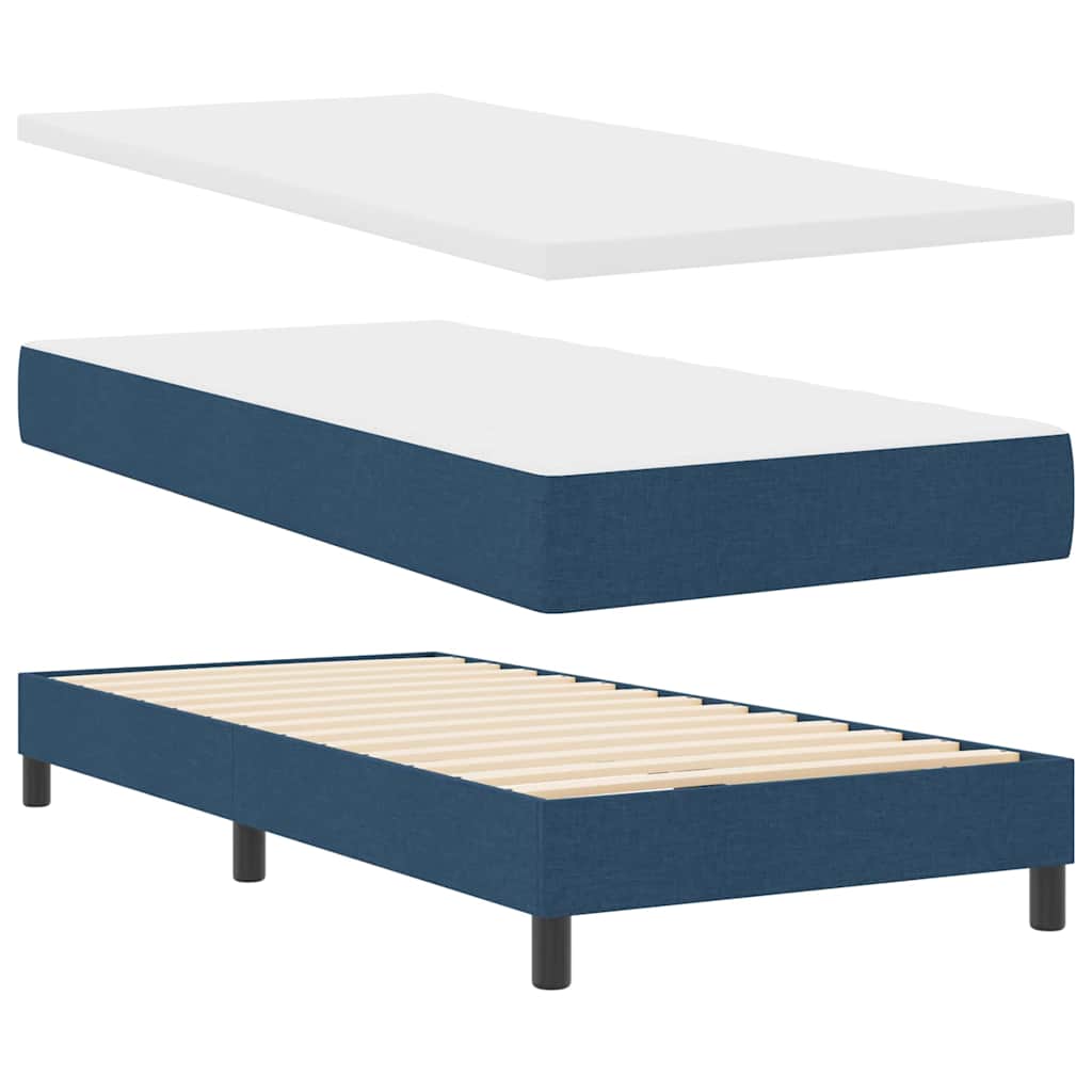 Box spring seng med hovedgærde Blå 100 x 200 cm Stof