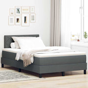 Box spring seng med hovedgærde Mørkegrå 120 x 190 cm Stof