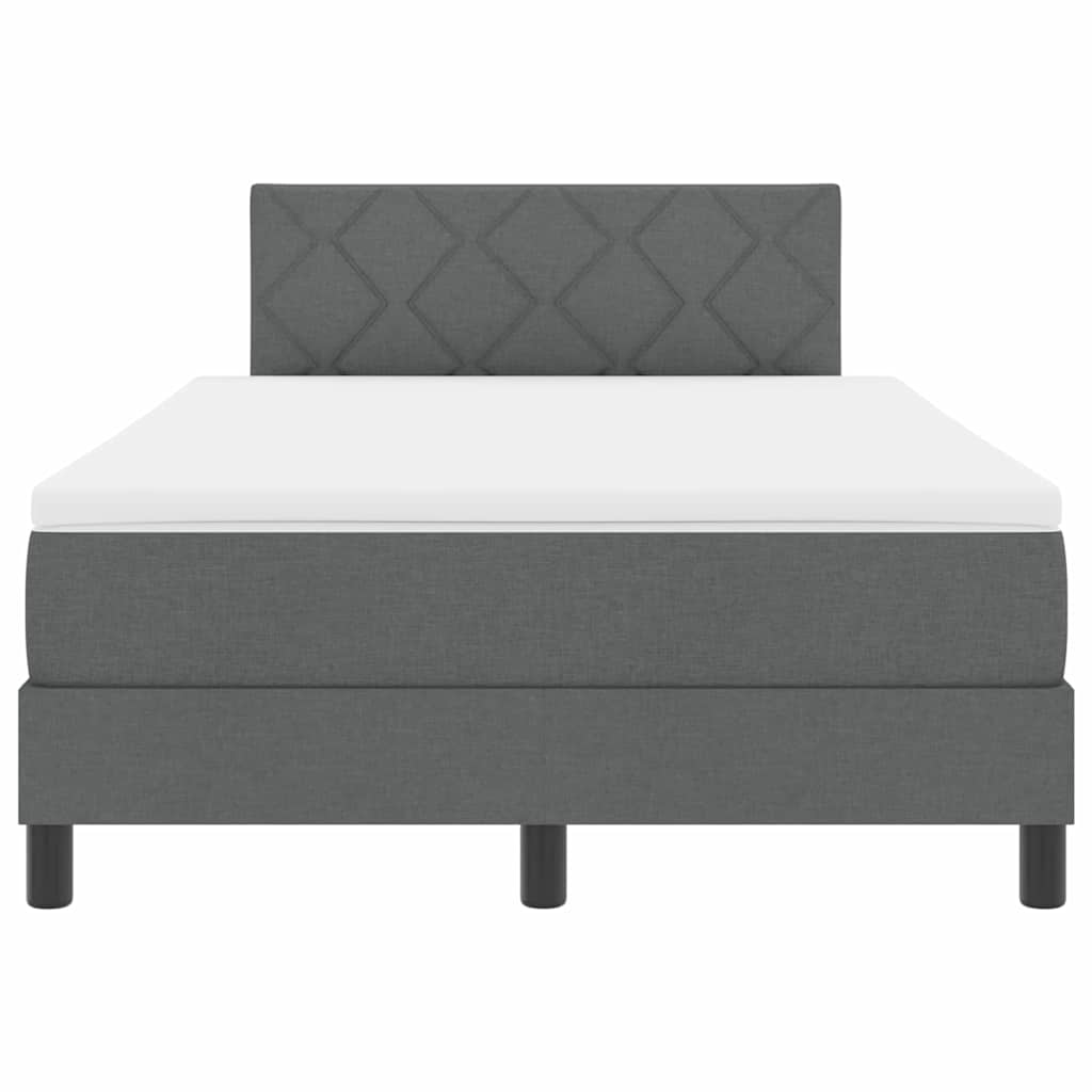 Box spring seng med hovedgærde Mørkegrå 120 x 190 cm Stof