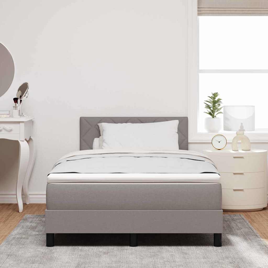 Box spring seng med hovedgærde Gråbrun 120 x 190 cm Stof