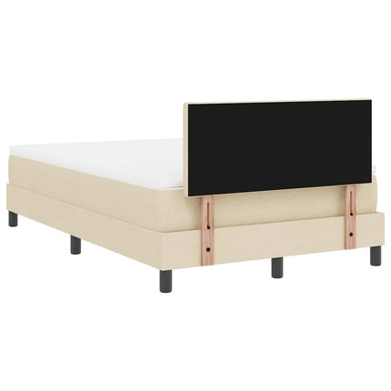 Box spring seng med pude med hovedgærde Creme 120 x 190 cm Stof