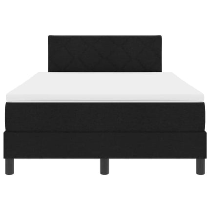 Box spring seng med pude med hovedgærde Sort 120 x 200 cm Stof