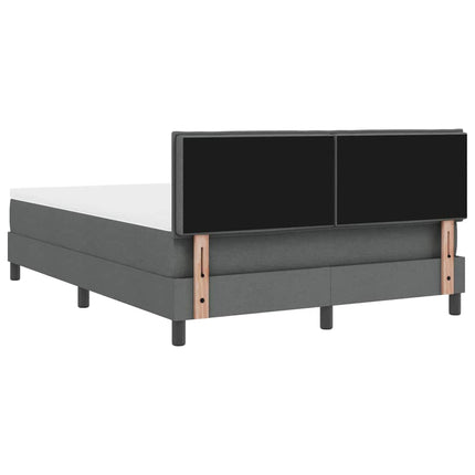 Box spring seng med hovedgærde Mørkegrå 140 x 190 cm Stof