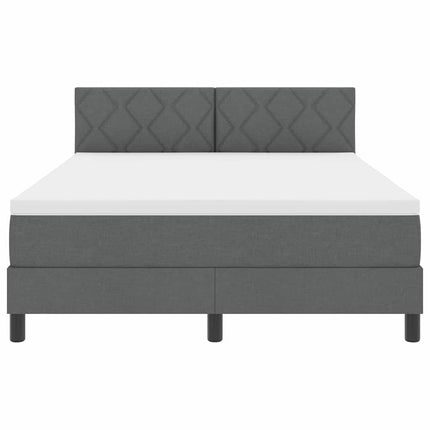 Box spring seng med hovedgærde Mørkegrå 140 x 190 cm Stof