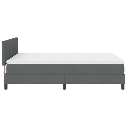 Box spring seng med hovedgærde Mørkegrå 140 x 190 cm Stof