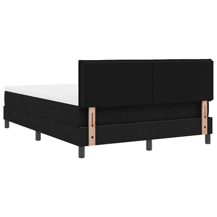 Box spring seng med hovedgærde Sort 140 x 190 cm Stof