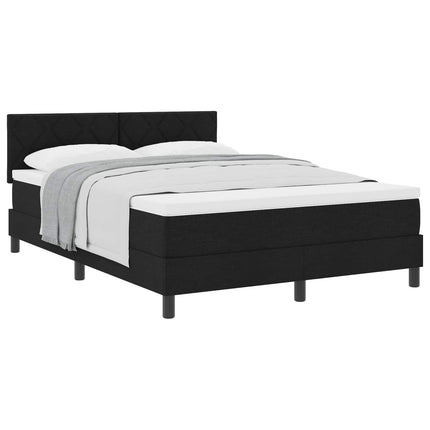 Box spring seng med hovedgærde Sort 140 x 200 cm Stof