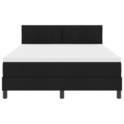 Box spring seng med hovedgærde Sort 140 x 200 cm Stof