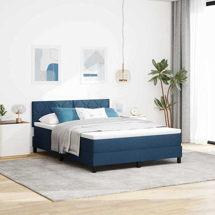 Box spring seng med hovedgærde Blå 140 x 200 cm Stof
