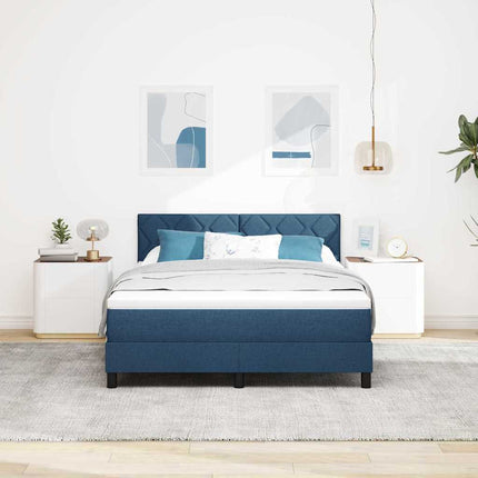 Box spring seng med hovedgærde Blå 140 x 200 cm Stof