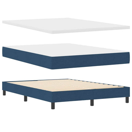 Box spring seng med hovedgærde Blå 140 x 200 cm Stof