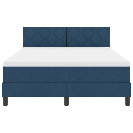 Box spring seng med hovedgærde Blå 140 x 200 cm Stof