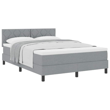 Box spring seng med hovedgærde Lysegrå 160 x 200 cm Stof