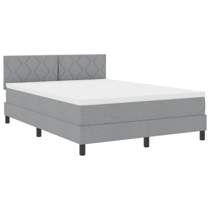 Box spring seng med hovedgærde Lysegrå 160 x 200 cm Stof