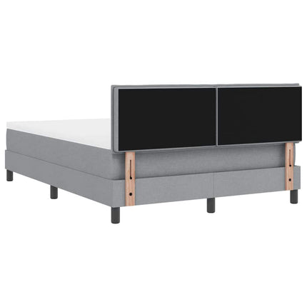 Box spring seng med hovedgærde Lysegrå 160 x 200 cm Stof