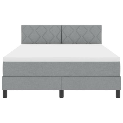 Box spring seng med hovedgærde Lysegrå 160 x 200 cm Stof