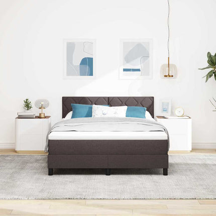Box spring seng med hovedgærde Mørk Brun 160 x 200 cm Stof