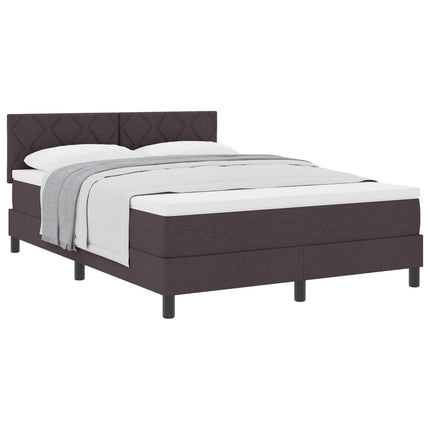 Box spring seng med hovedgærde Mørk Brun 160 x 200 cm Stof