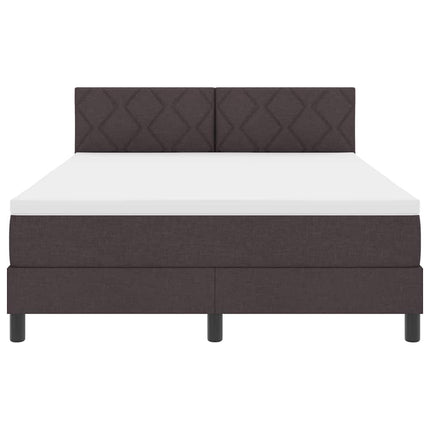 Box spring seng med hovedgærde Mørk Brun 160 x 200 cm Stof