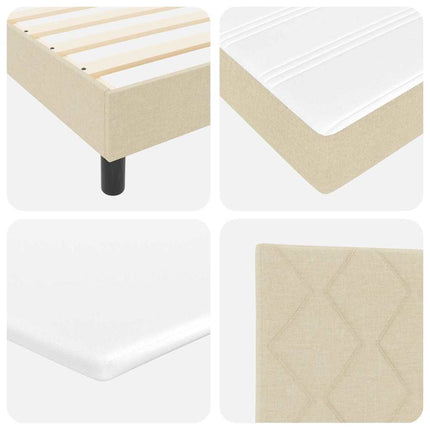 Box spring seng med pude med hovedgærde Creme 160 x 200 cm Stof