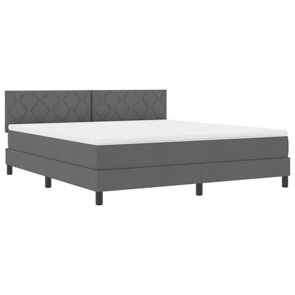Box spring seng med hovedgærde Mørkegrå 180 x 200 cm Stof