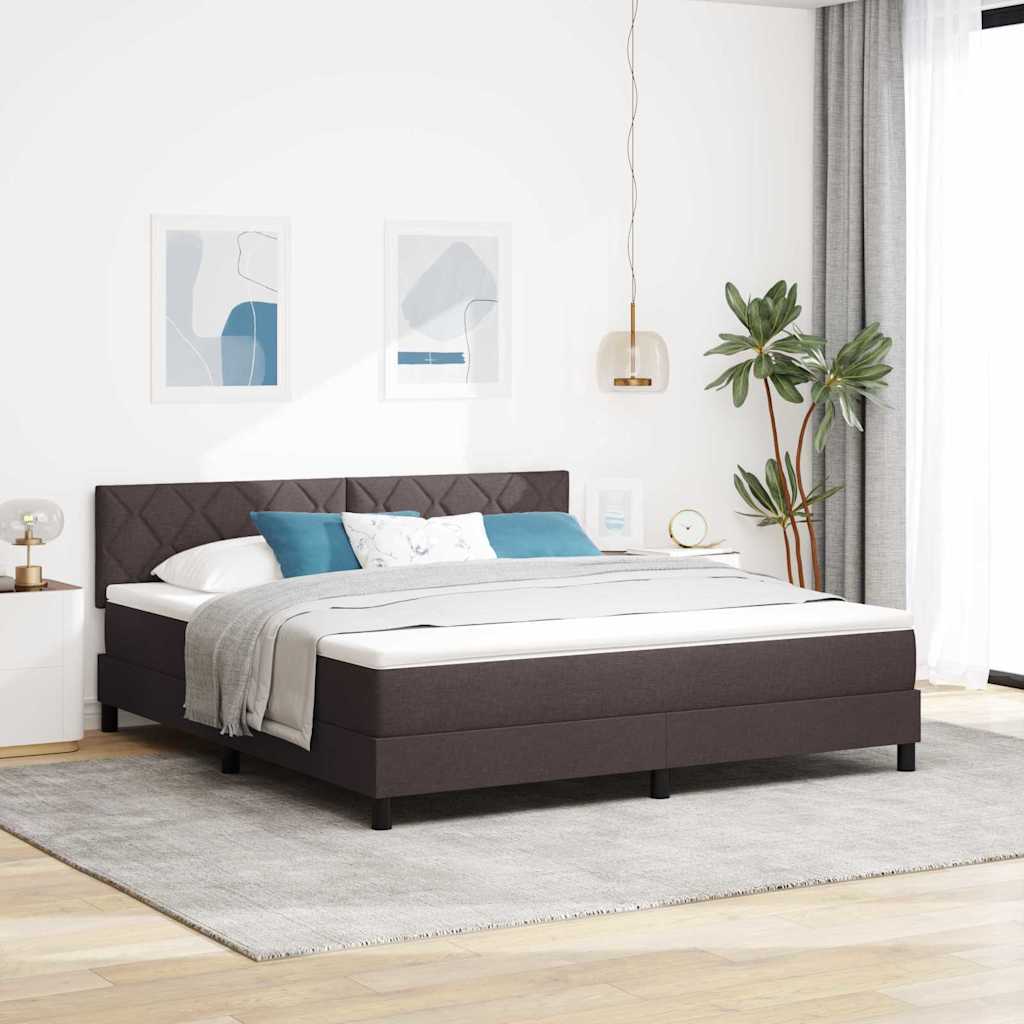 Kontinentalseng med pude 180 x 200 cm i mørk brun stof