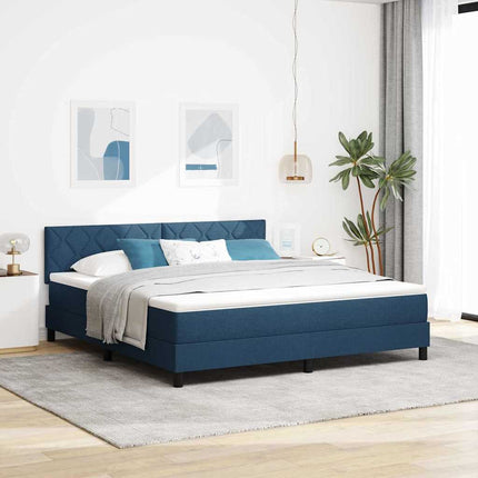 Box spring seng med hovedgærde Blå 180 x 200 cm Stof