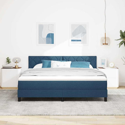 Box spring seng med hovedgærde Blå 180 x 200 cm Stof