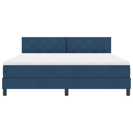 Box spring seng med hovedgærde Blå 180 x 200 cm Stof