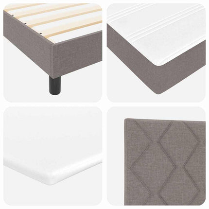 Box spring seng med hovedgærde Gråbrun 200 x 200 cm Stof