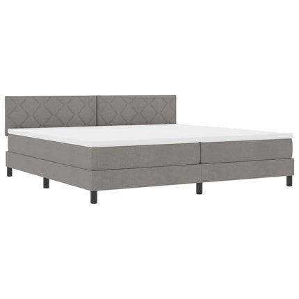 Box spring seng med hovedgærde Gråbrun 200 x 200 cm Stof