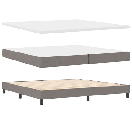 Box spring seng med hovedgærde Gråbrun 200 x 200 cm Stof