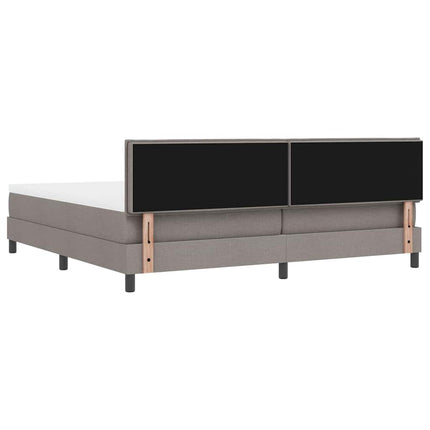 Box spring seng med hovedgærde Gråbrun 200 x 200 cm Stof