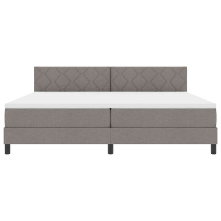 Box spring seng med hovedgærde Gråbrun 200 x 200 cm Stof