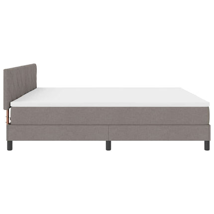 Box spring seng med hovedgærde Gråbrun 200 x 200 cm Stof
