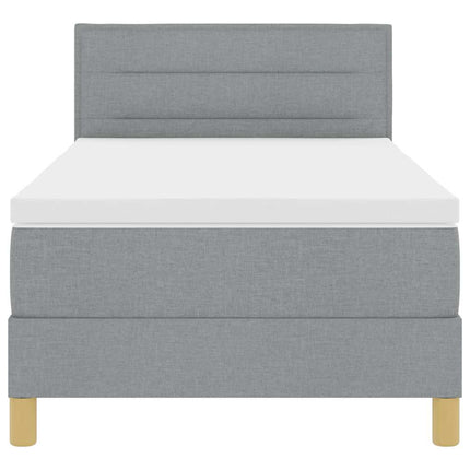 Box spring seng med pude Lysegrå 90 x 190 cm Stof