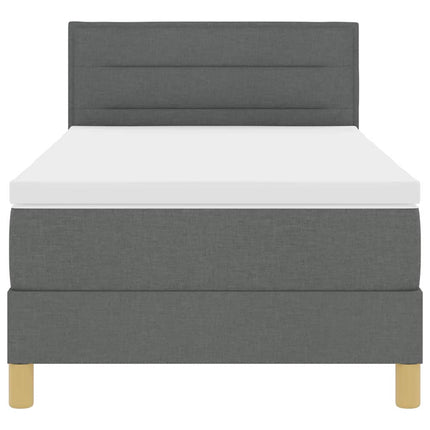 Box spring seng med pude Mørkegrå 90 x 190 cm Stof