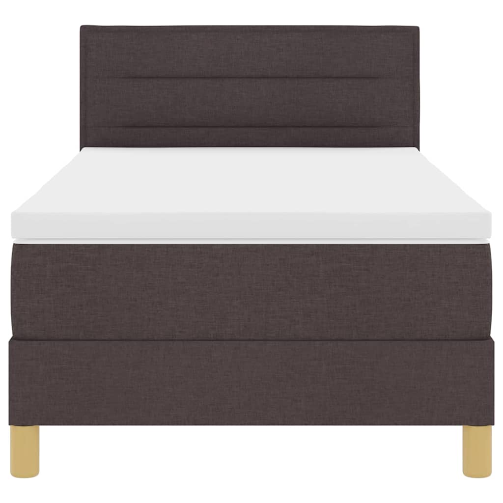 Box spring seng med pude Mørk Brun 90 x 190 cm Stof