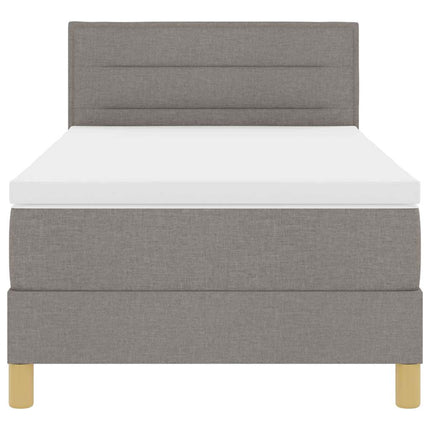 Box spring seng med pude Gråbrun 90 x 190 cm Stof