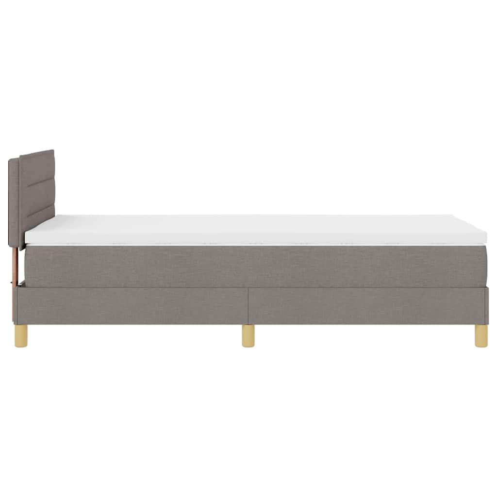 Box spring seng med pude Gråbrun 90 x 190 cm Stof